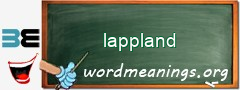 WordMeaning blackboard for lappland